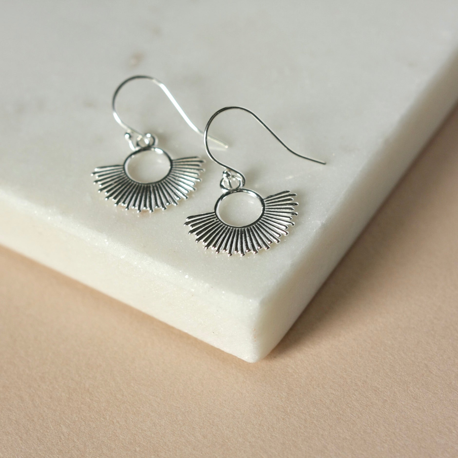 Sterling Silver Sunburst Earrings