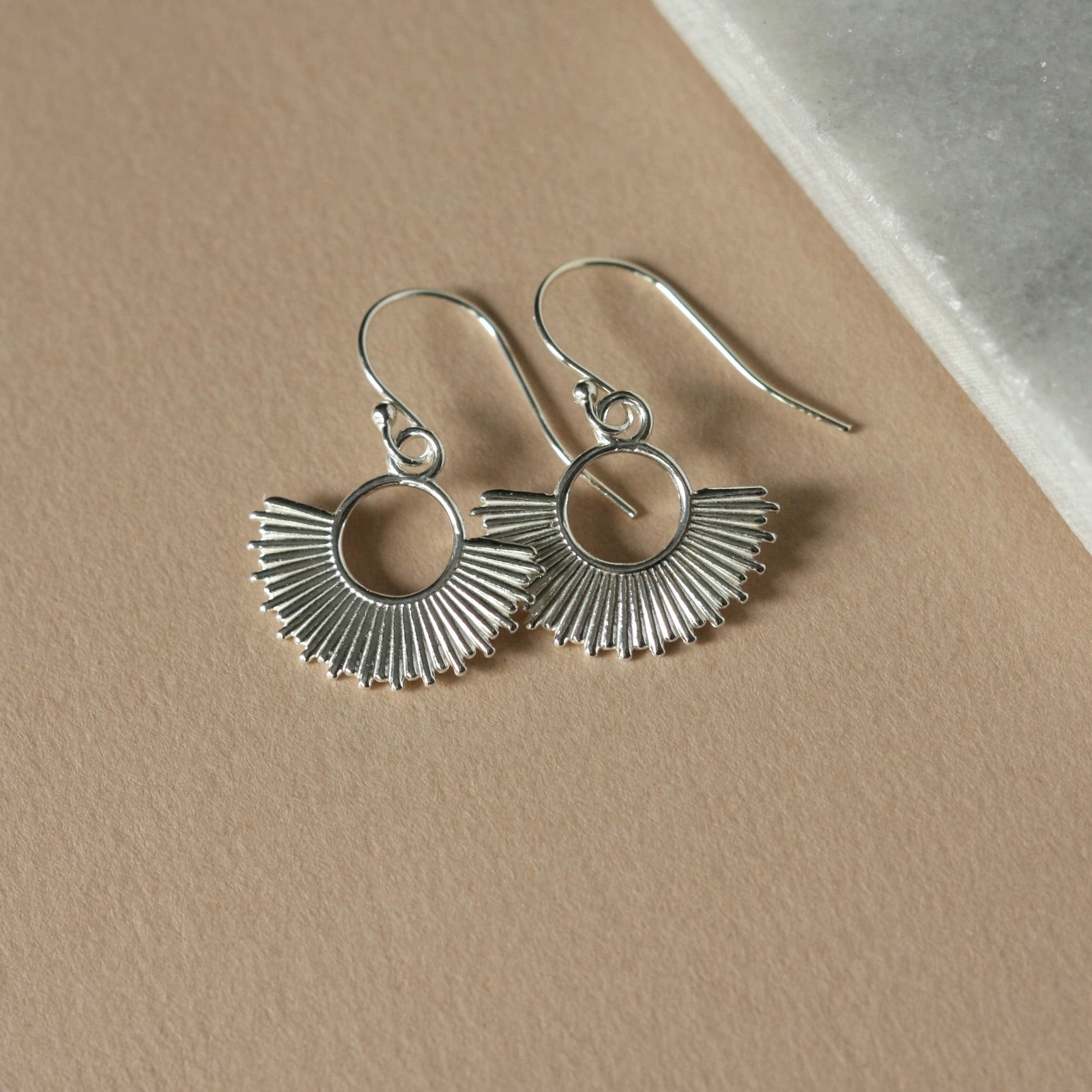 Sterling Silver Sunburst Earrings