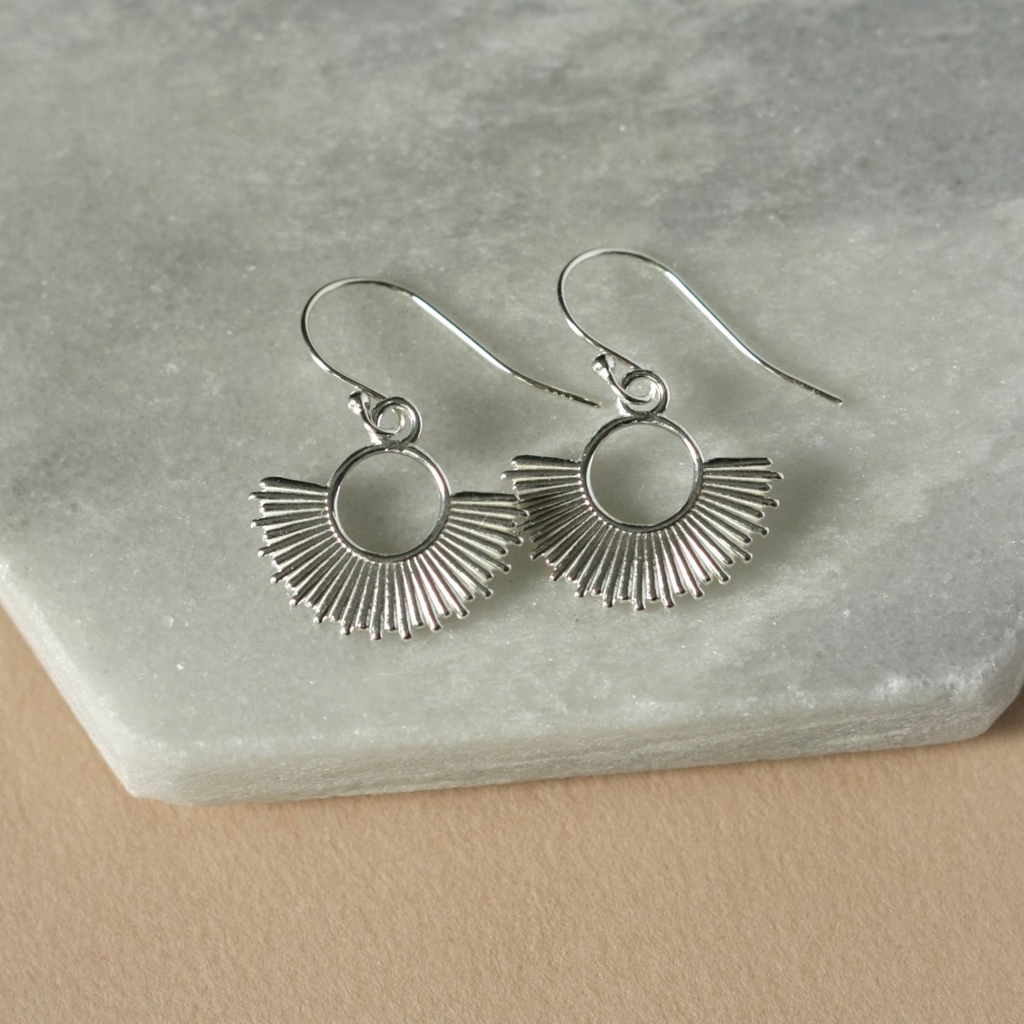 Sterling Silver Sunburst Earrings
