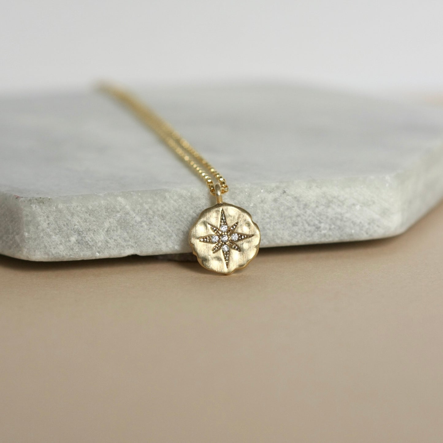 Gold North Star Charm Necklace