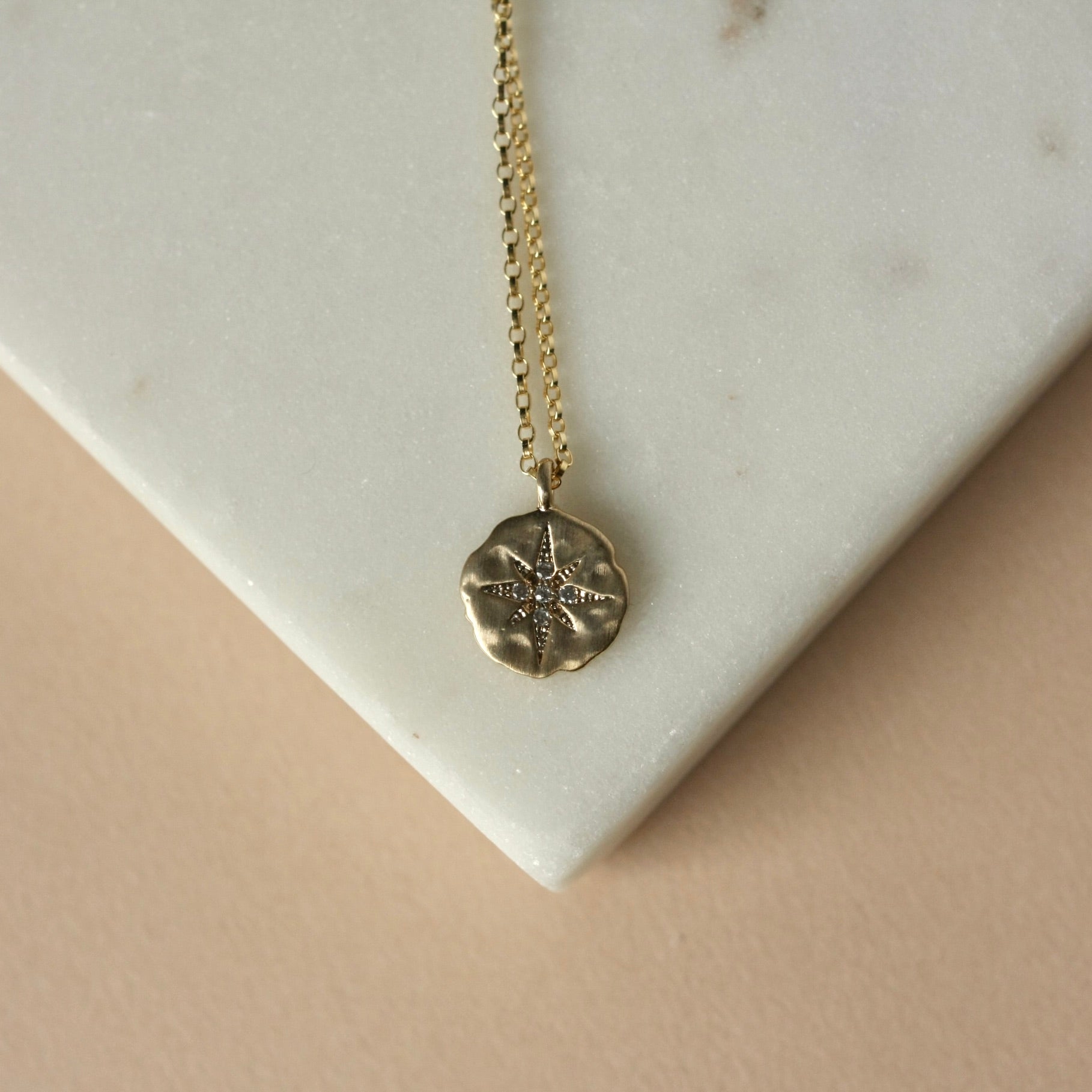 Gold North Star Charm Necklace