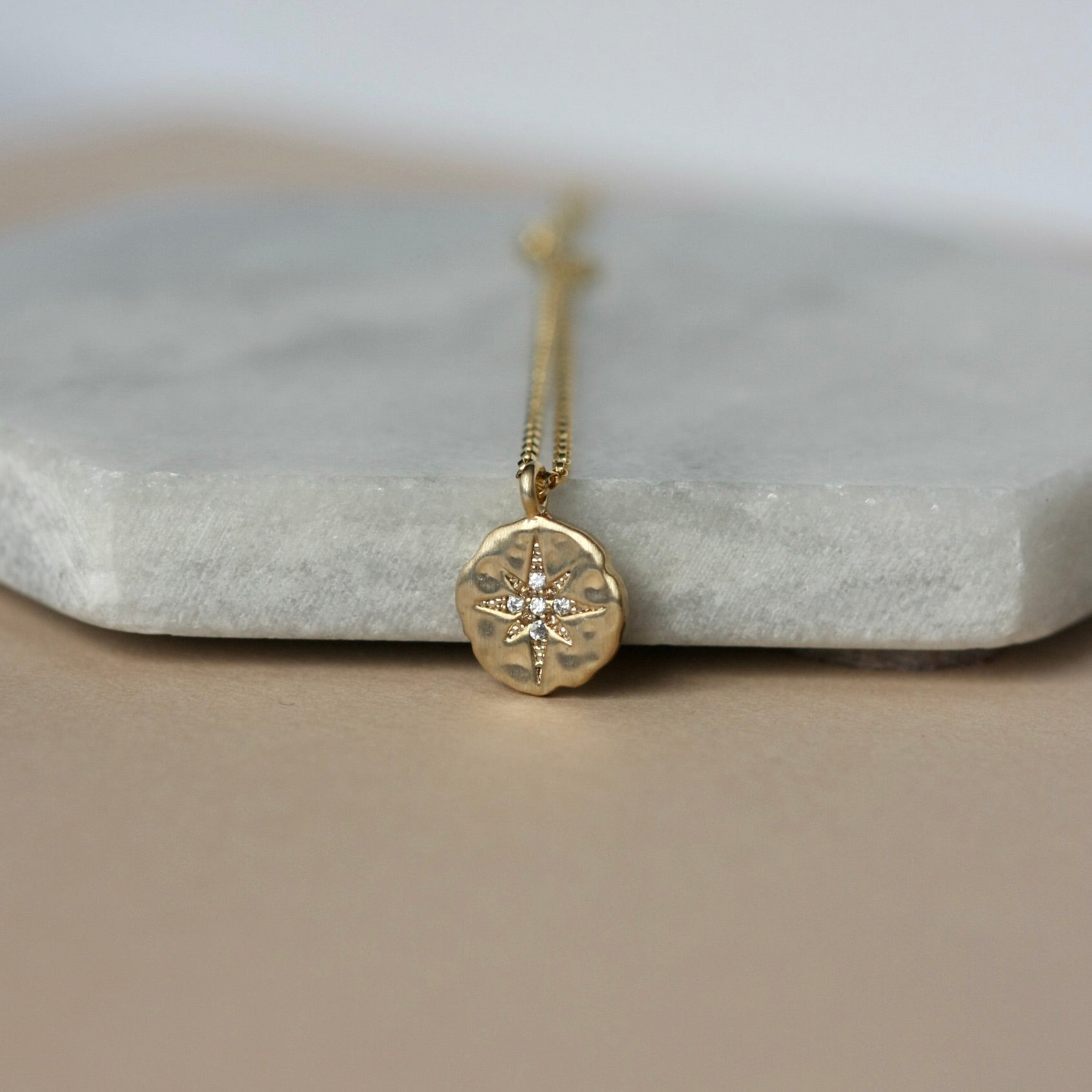 Gold North Star Charm Necklace
