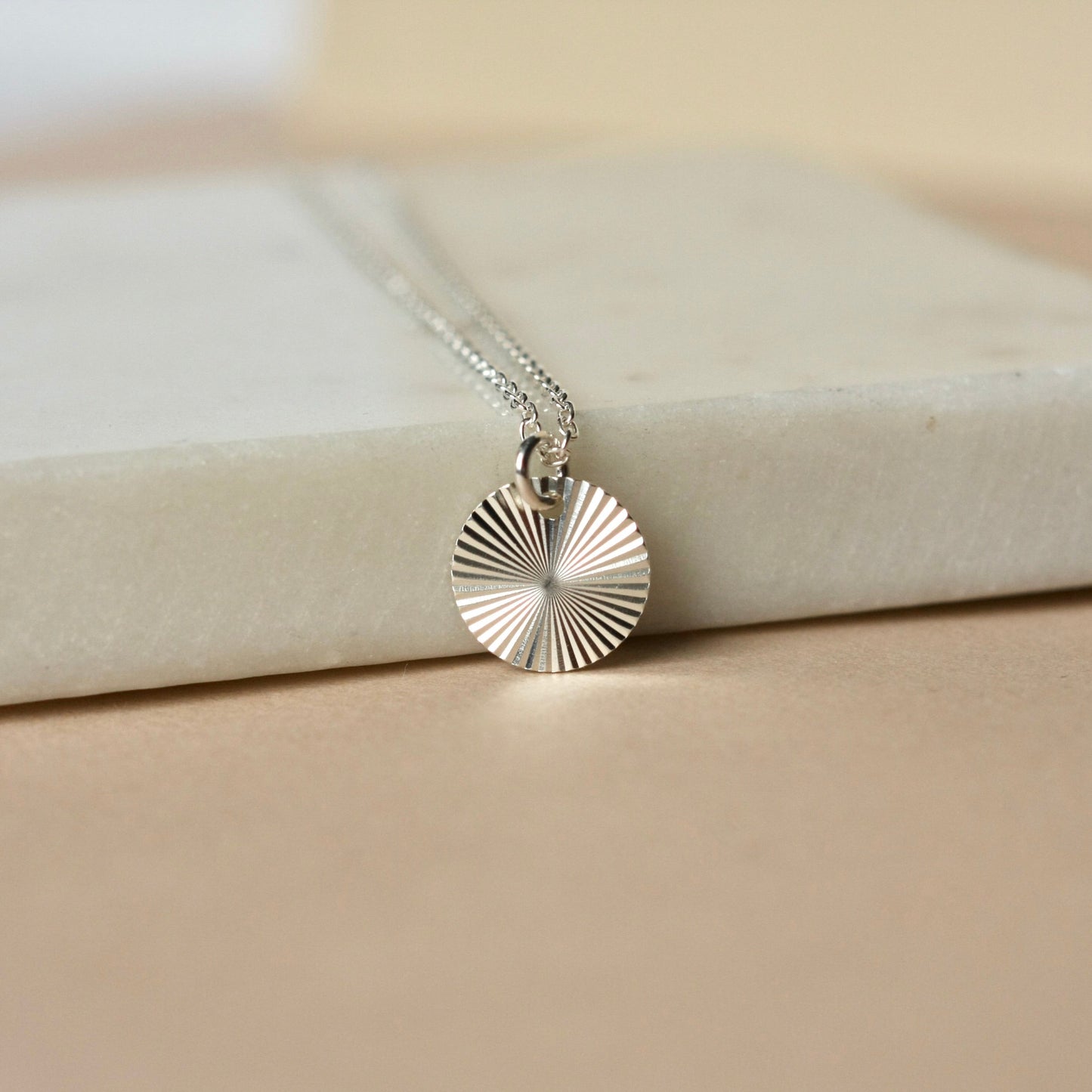 Shiny Silver Disc Necklace