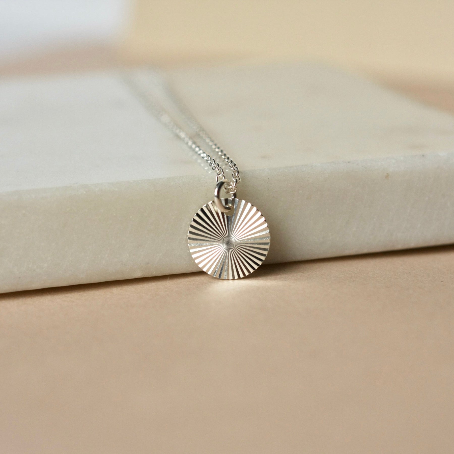 Shiny Silver Disc Necklace