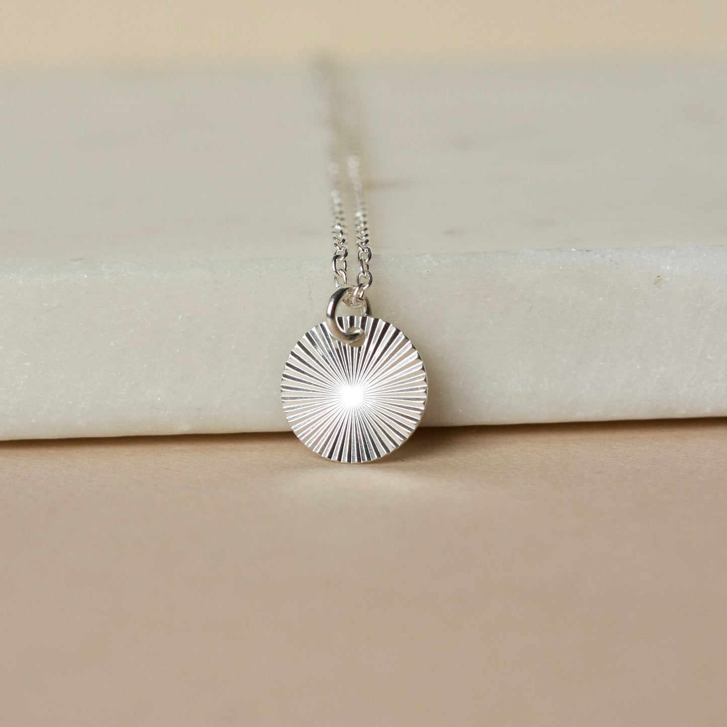 Shiny Silver Disc Necklace