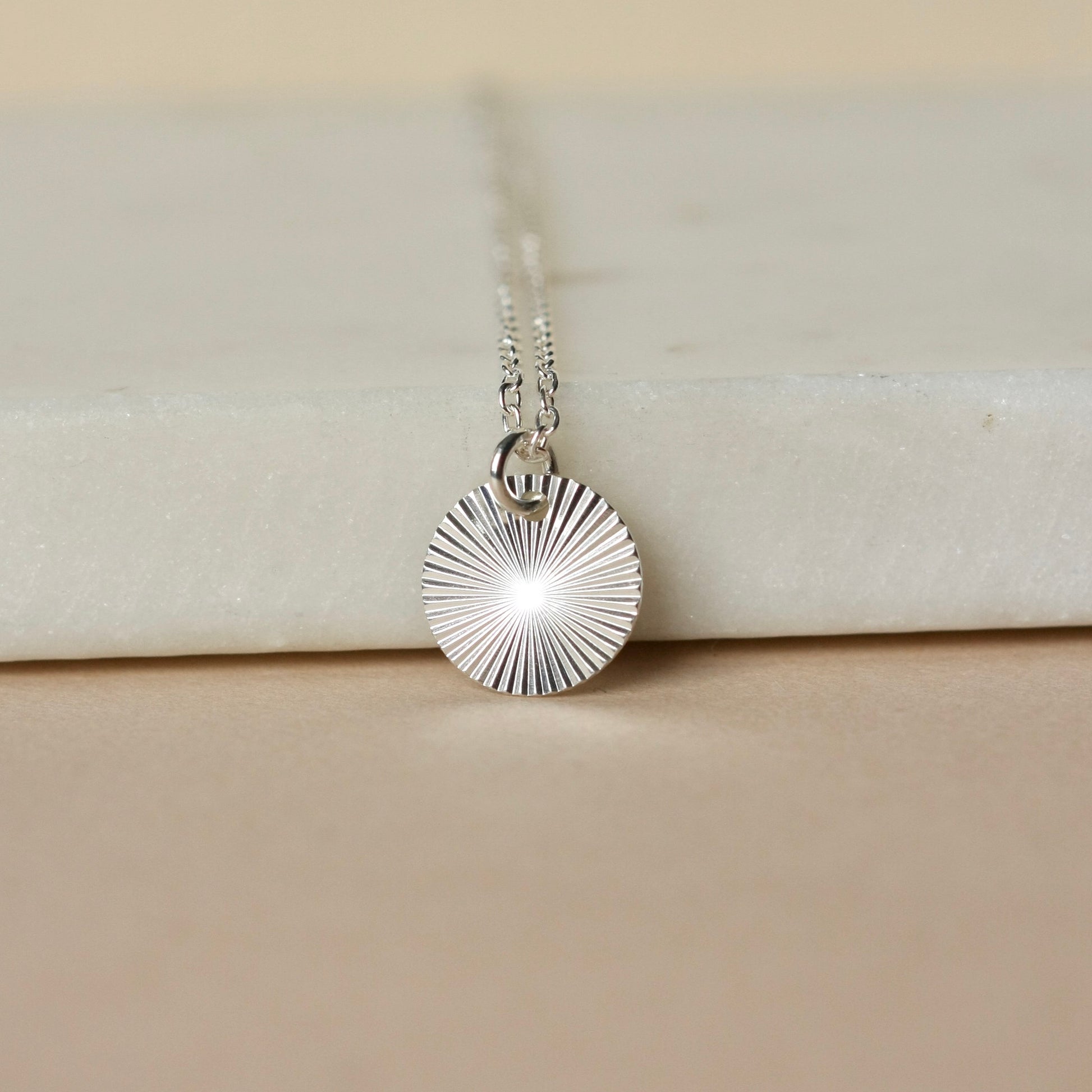 Shiny Silver Disc Necklace