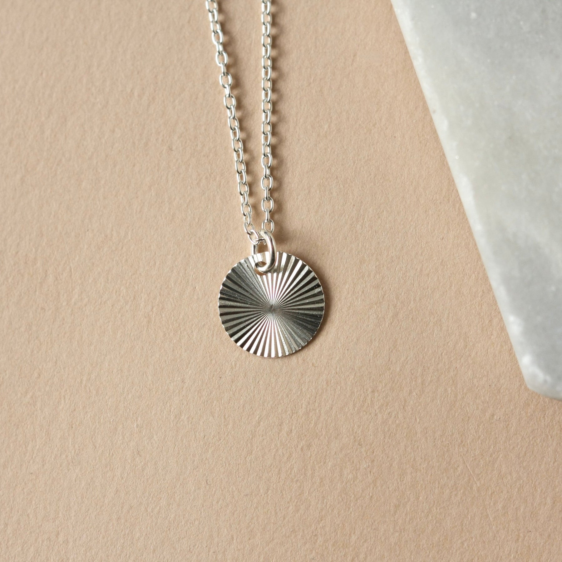 Shiny Silver Disc Necklace