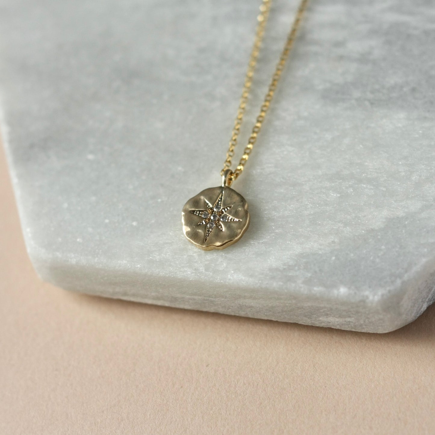 Gold North Star Charm Necklace