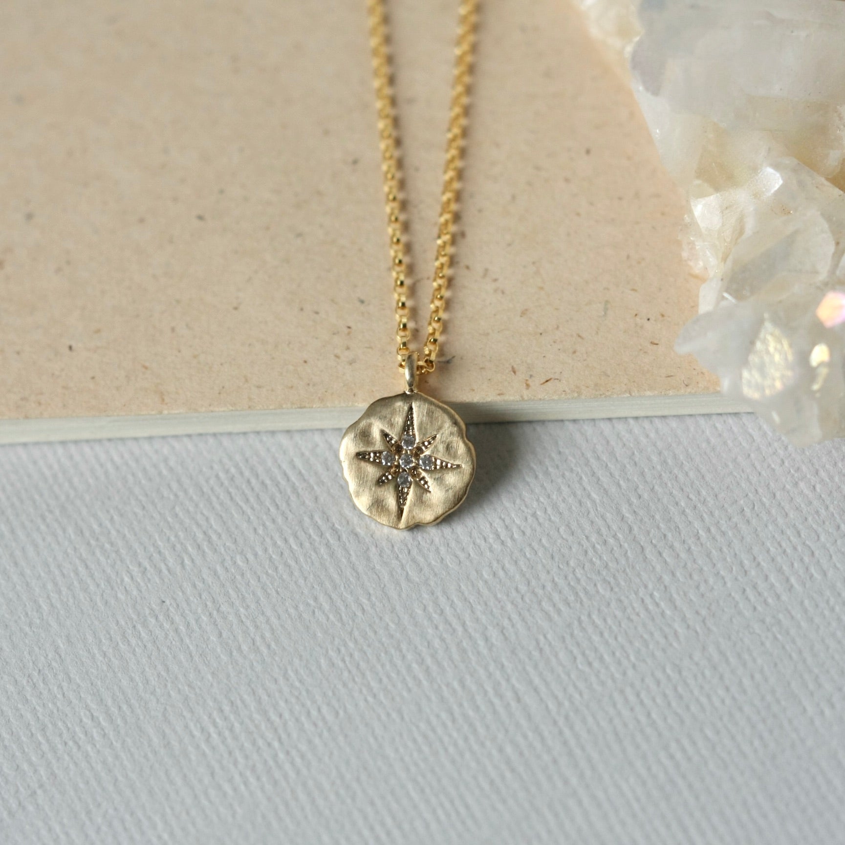 Gold North Star Charm Necklace