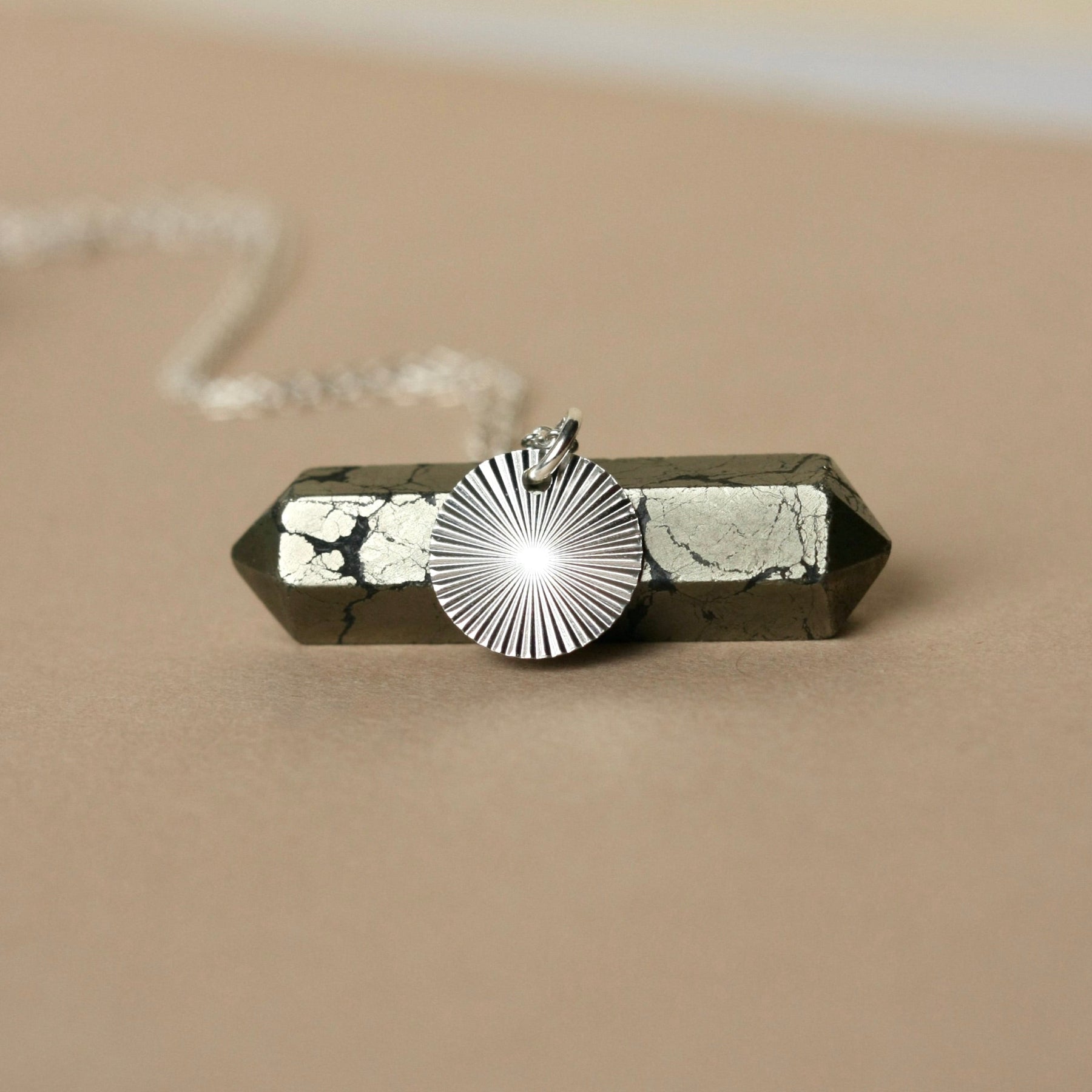 Shiny Silver Disc Necklace
