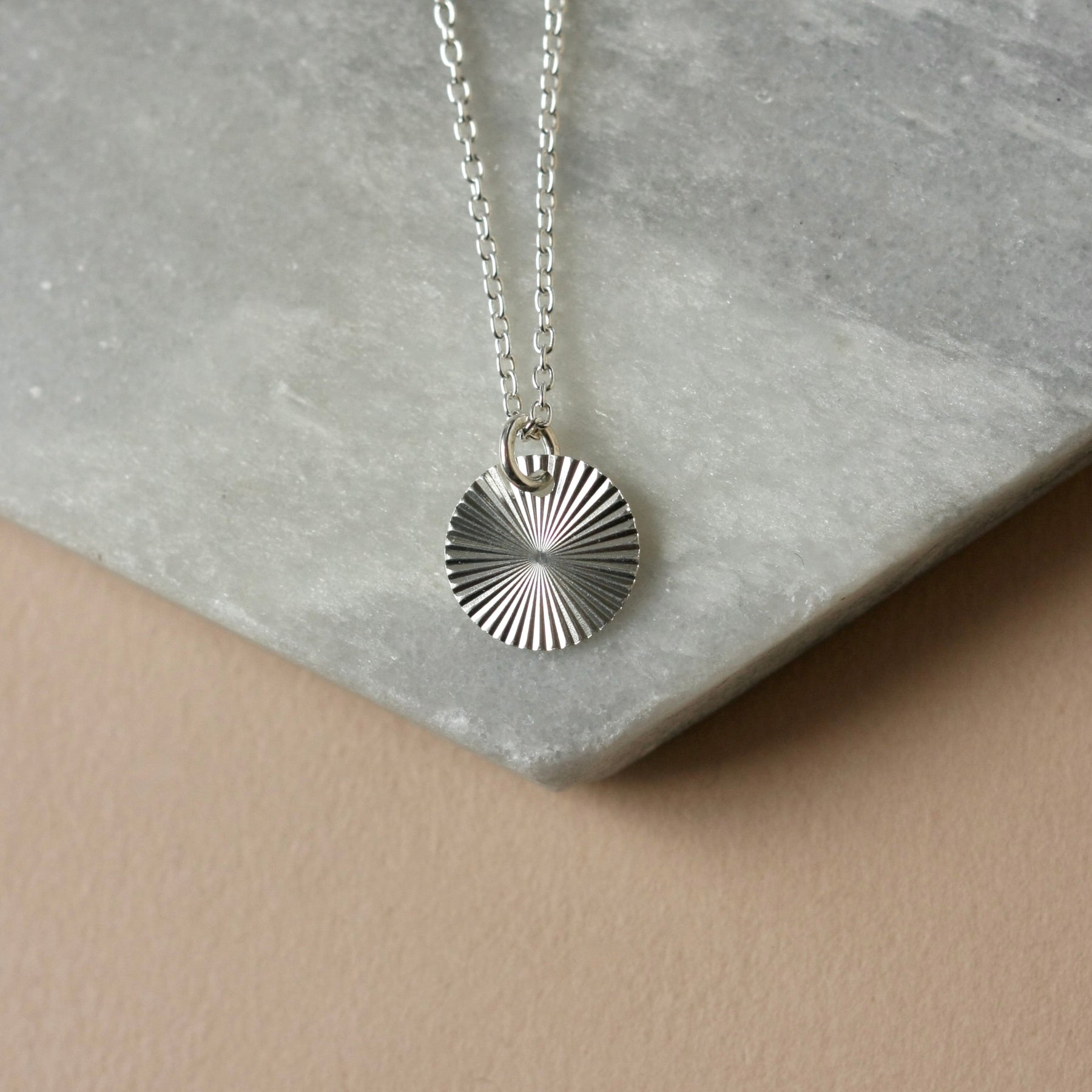 Shiny Silver Disc Necklace