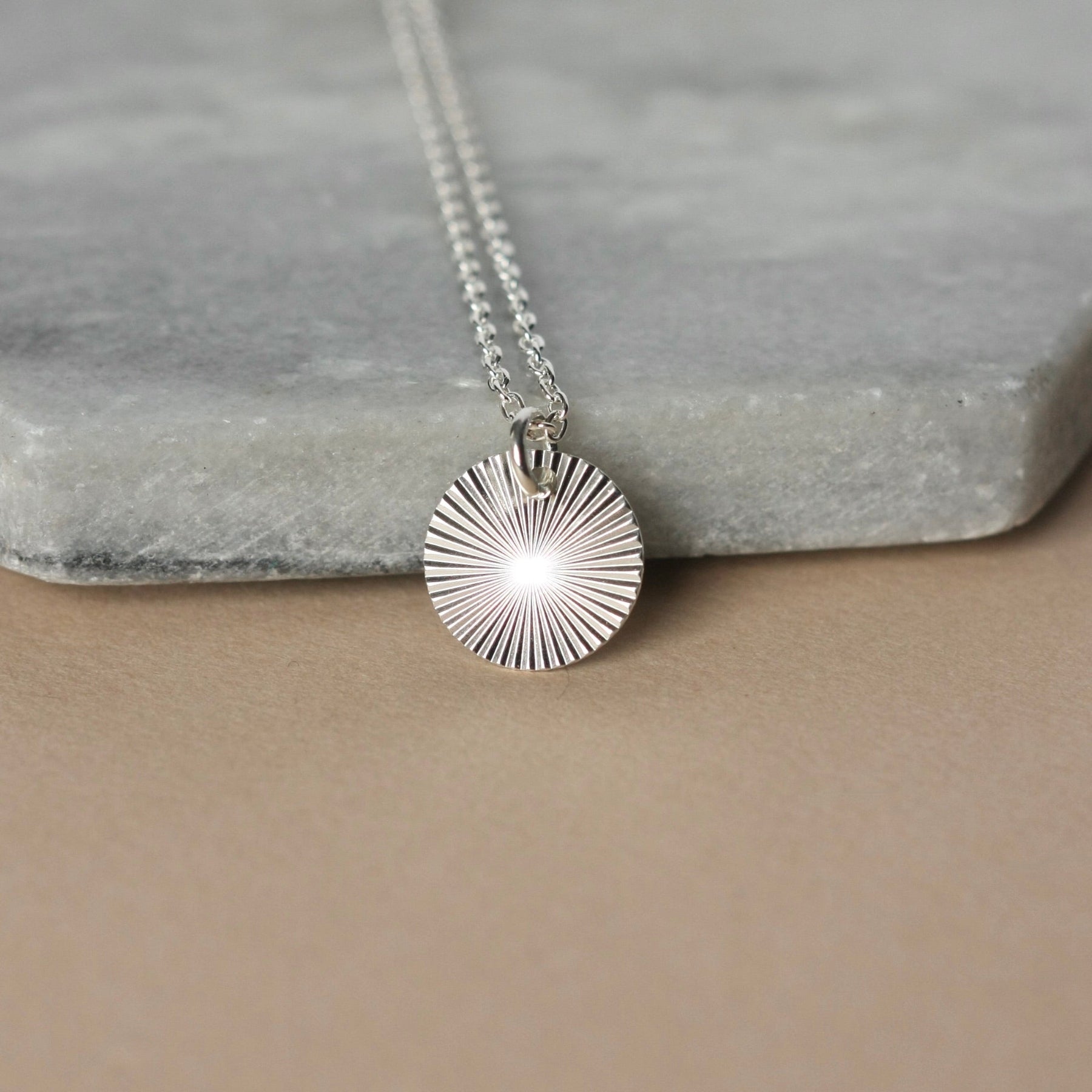 Shiny Silver Disc Necklace