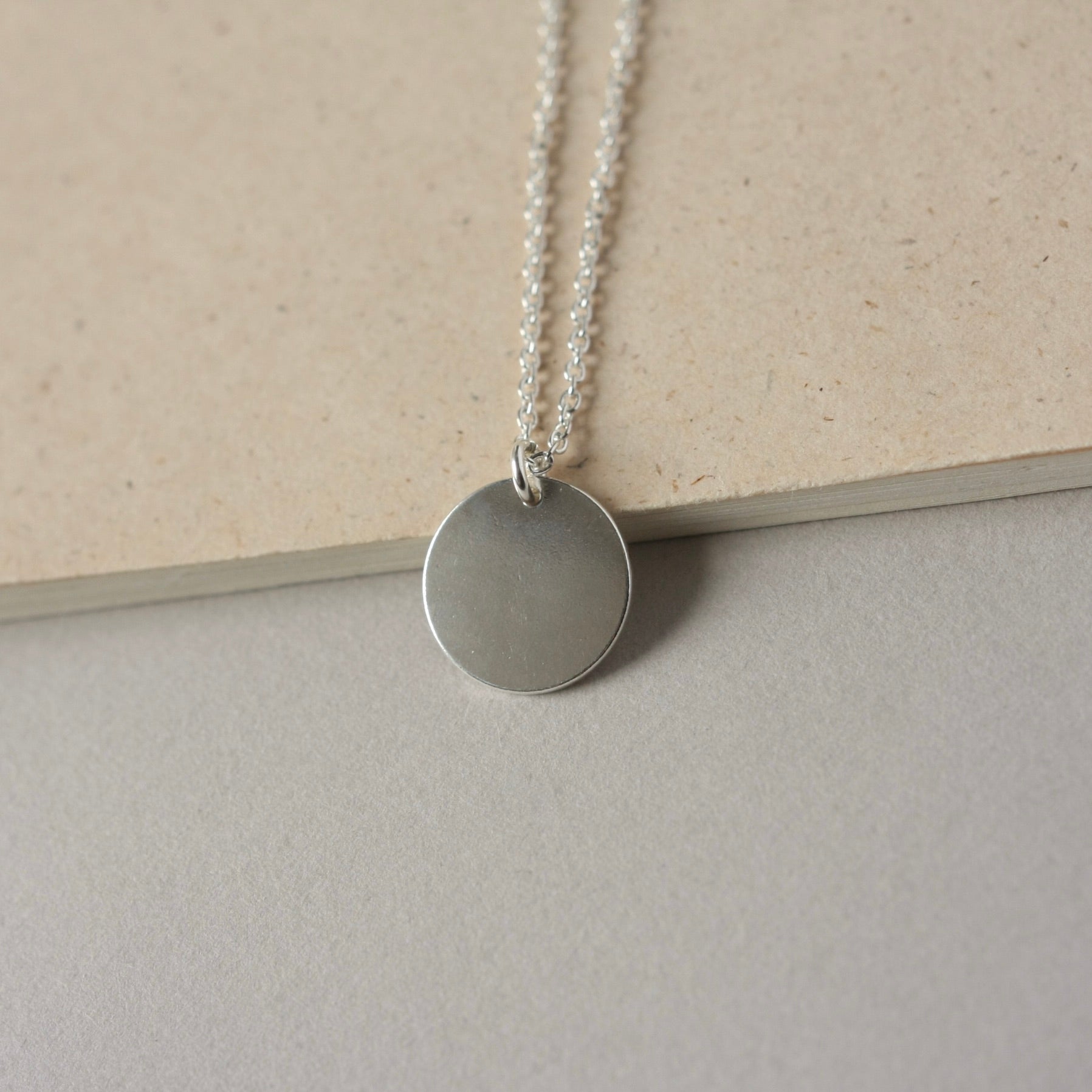 Big Sterling Silver Disc Necklace