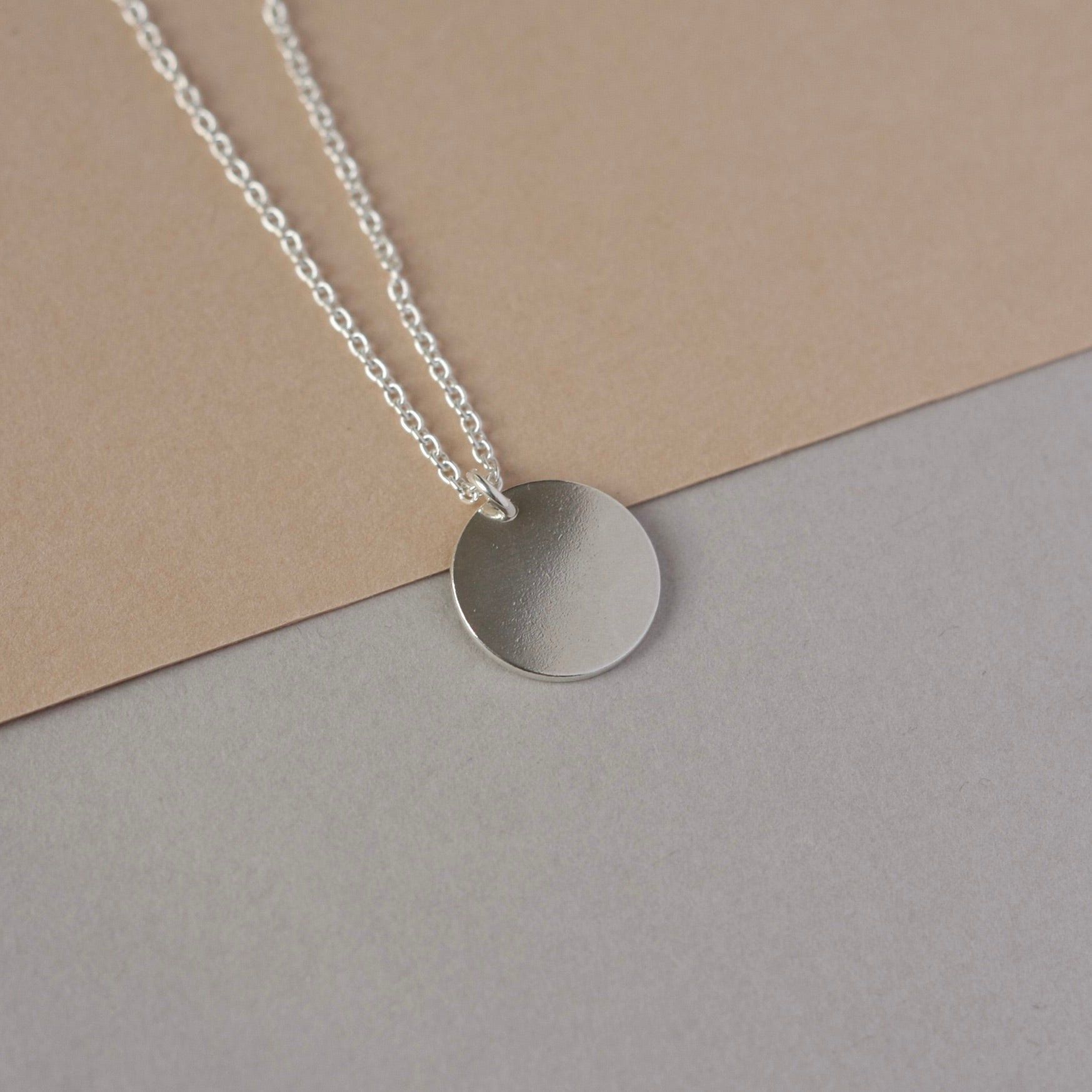 Big Sterling Silver Disc Necklace