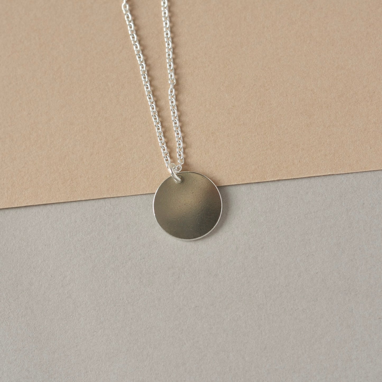 Big Sterling Silver Disc Necklace