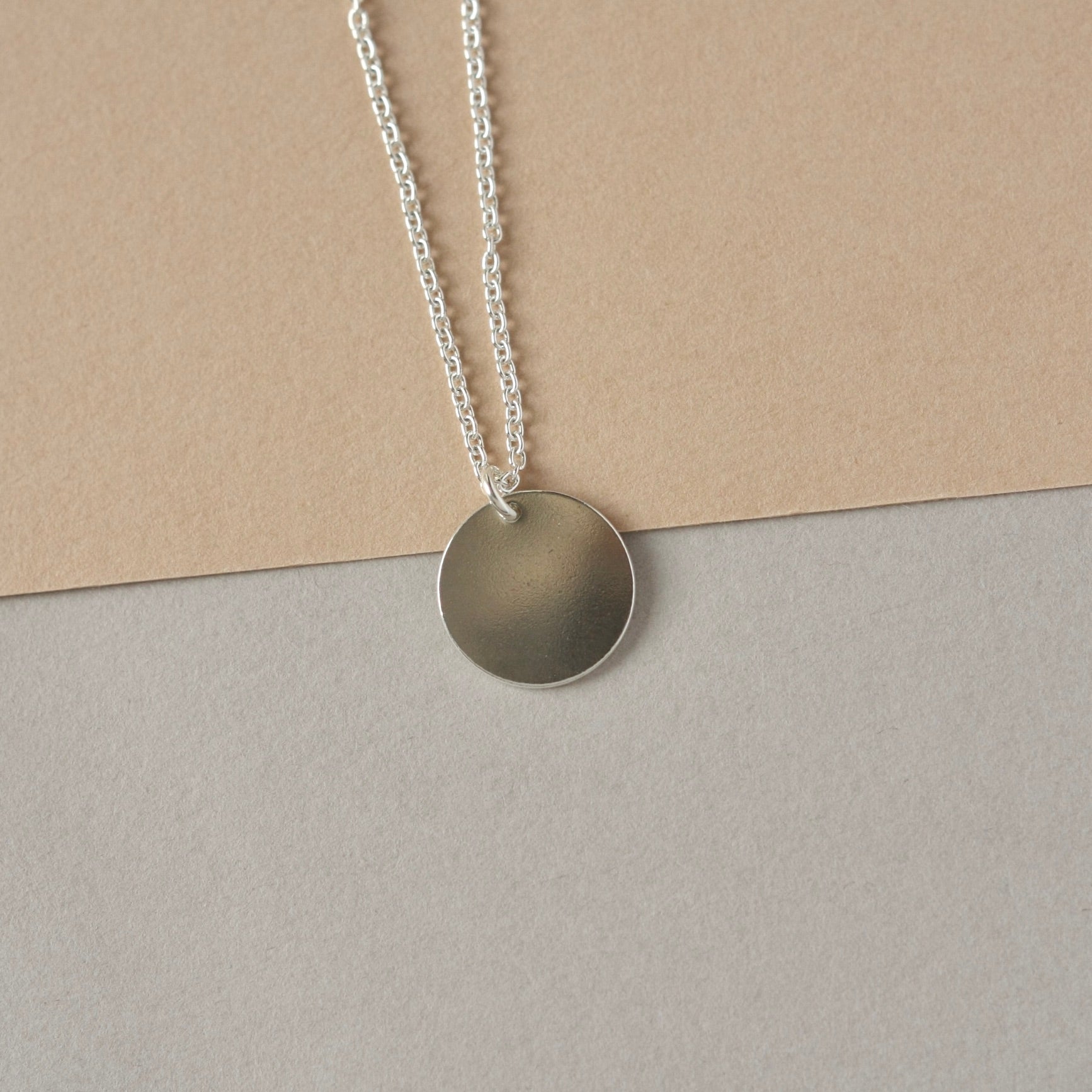 Big Sterling Silver Disc Necklace