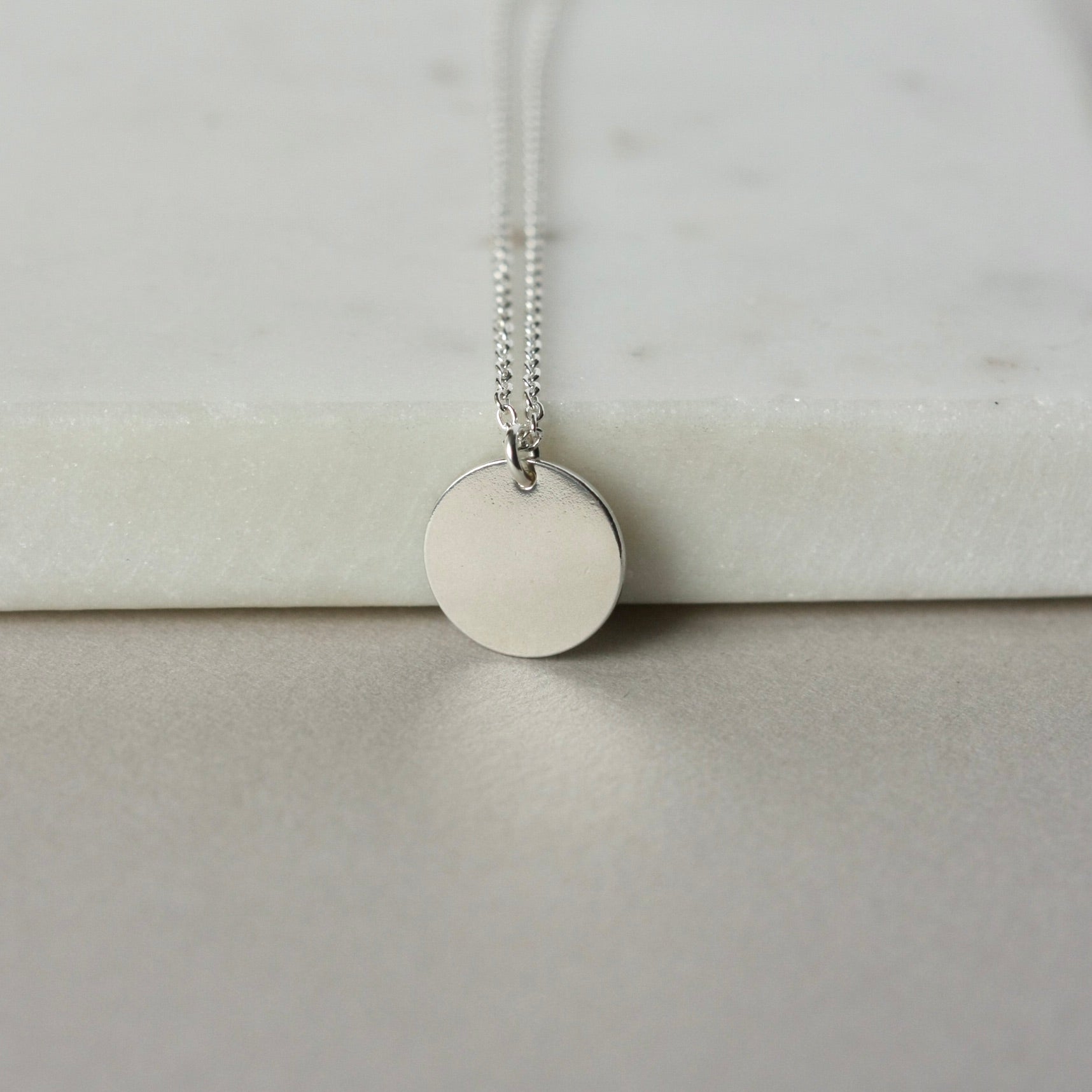 Big Sterling Silver Disc Necklace