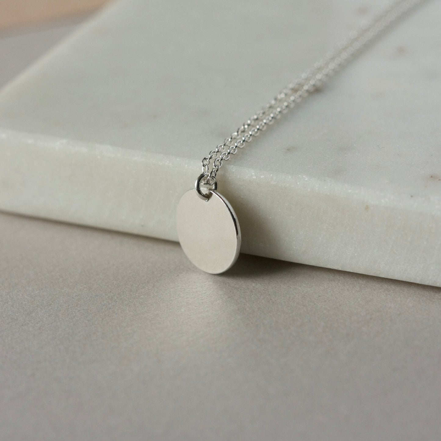 Big Sterling Silver Disc Necklace