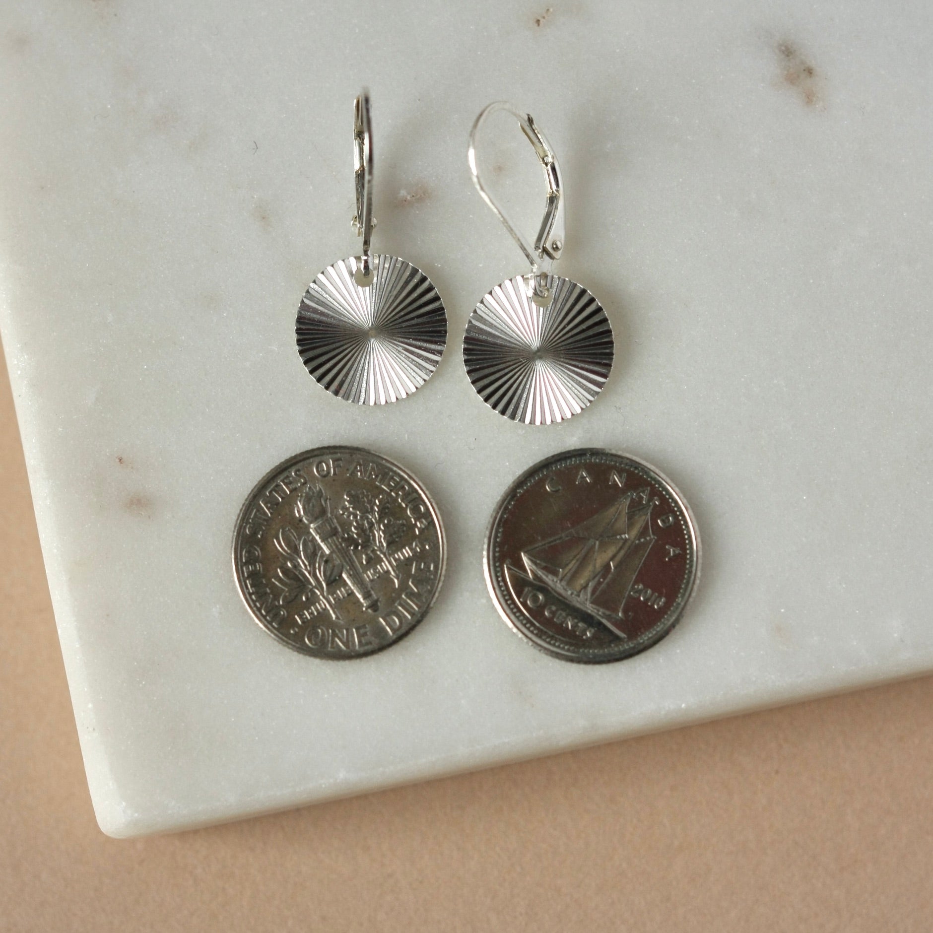 Sterling Silver Sunburst Earrings