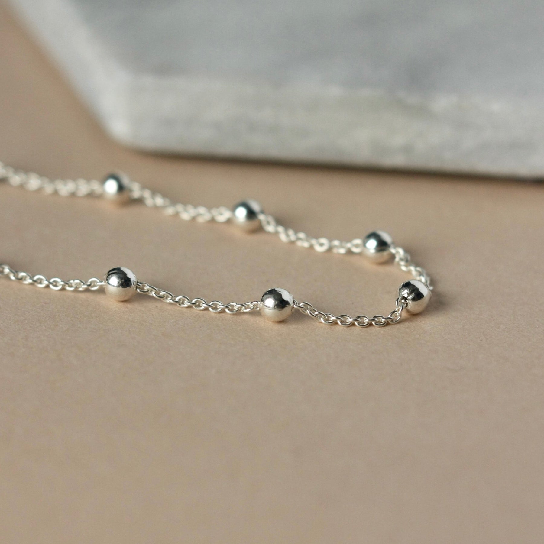 Sterling Silver Beaded Choker