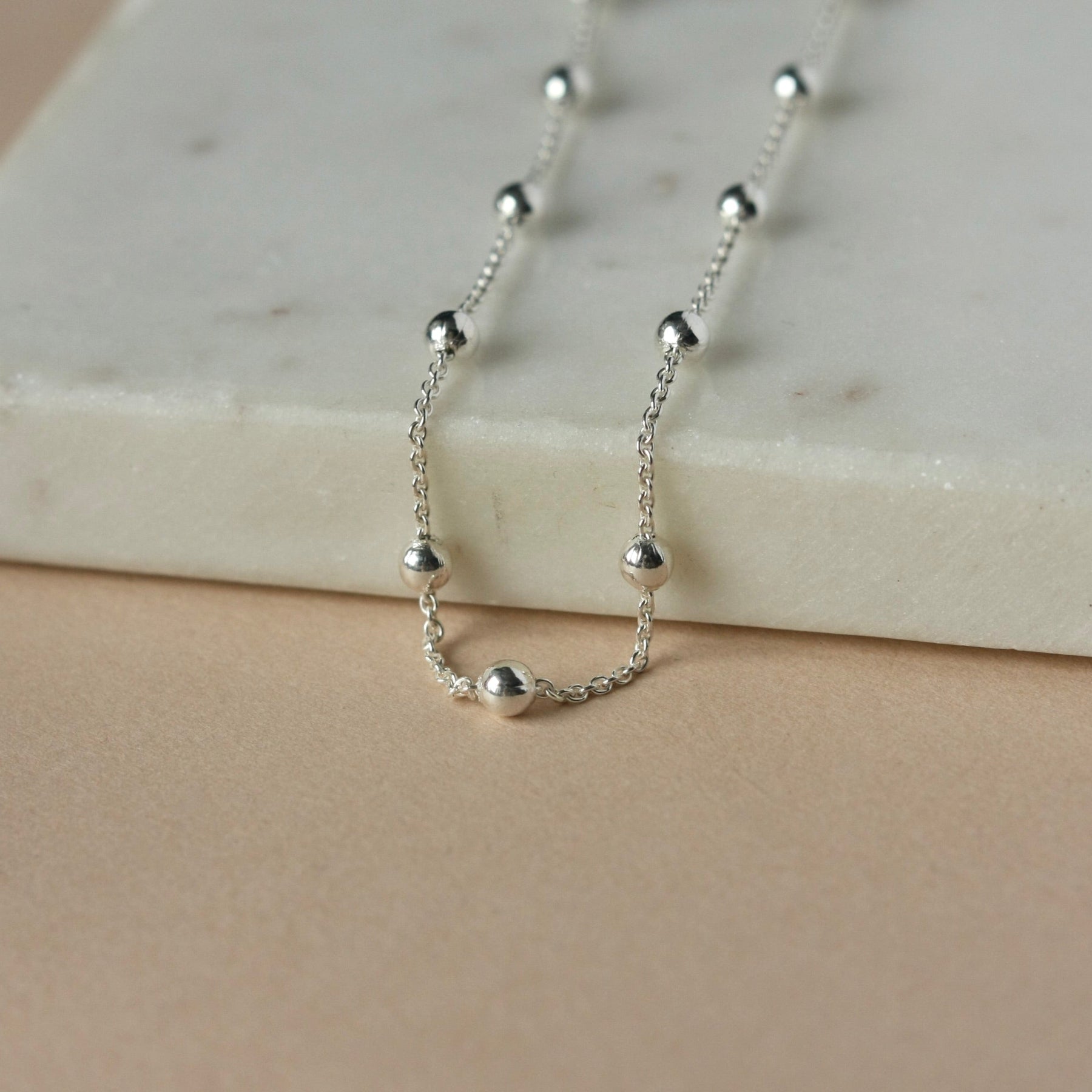 Sterling Silver Beaded Choker