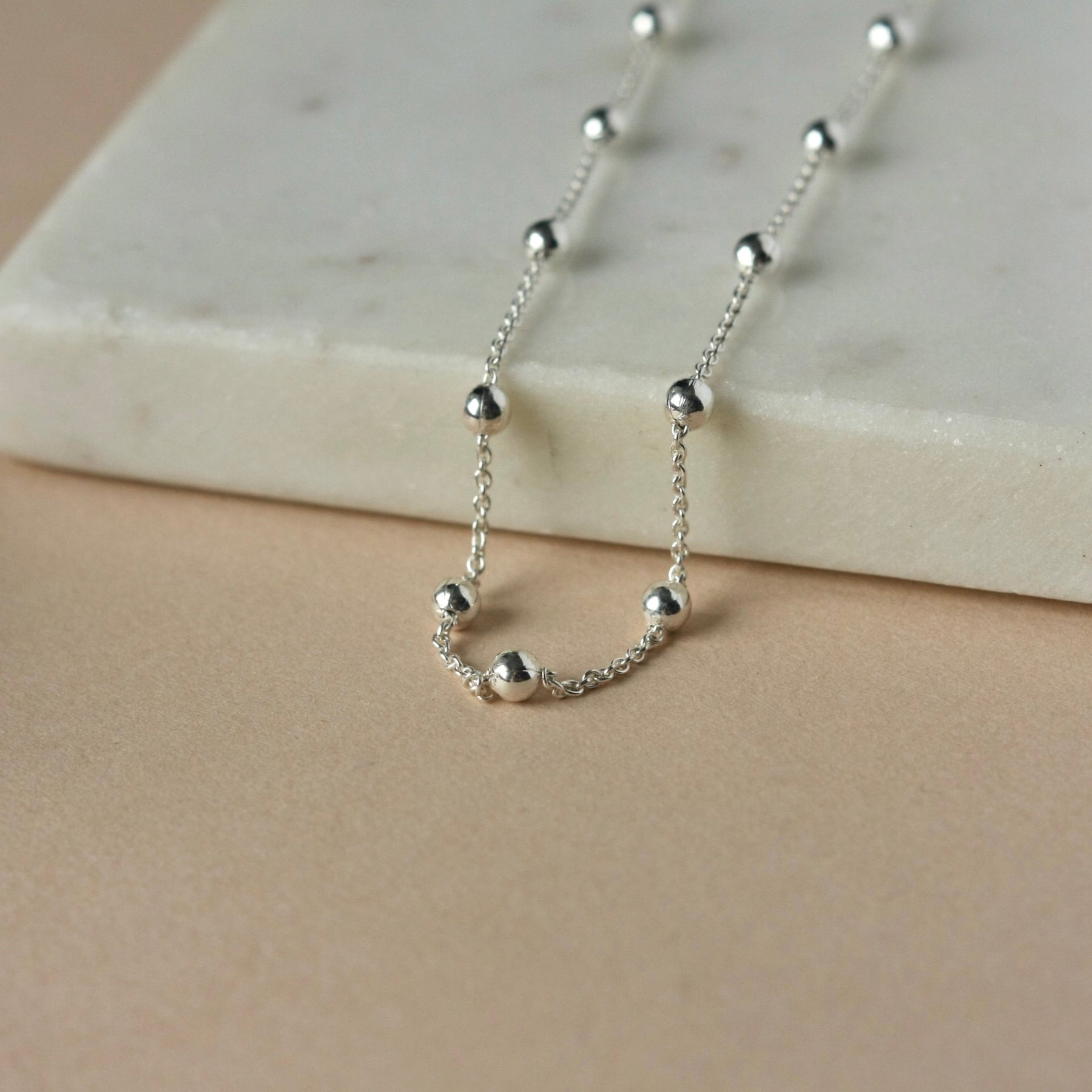 Sterling Silver Beaded Choker