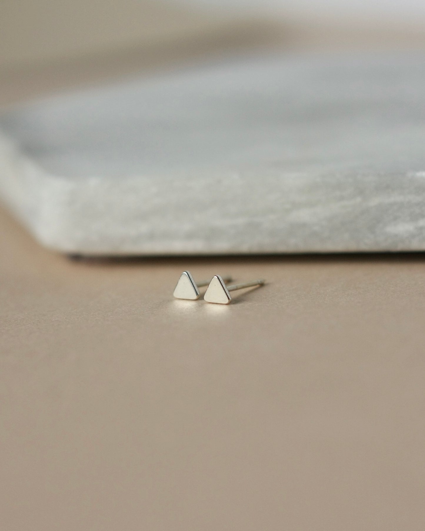 Tiny Sterling Silver Triangle Studs
