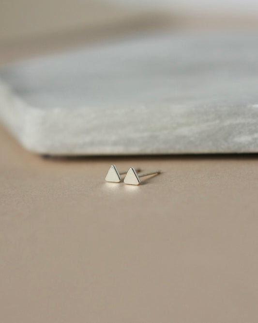 Tiny Sterling Silver Triangle Studs