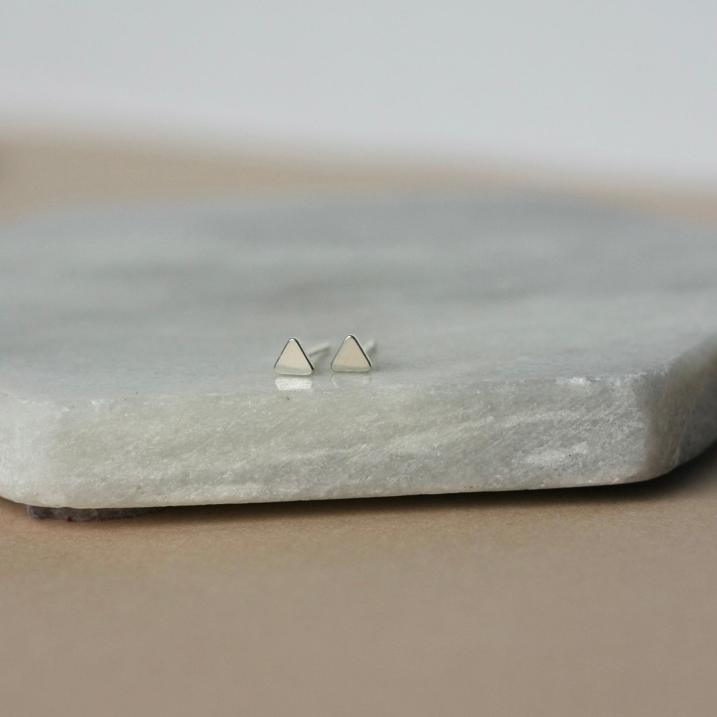 Tiny Sterling Silver Triangle Studs