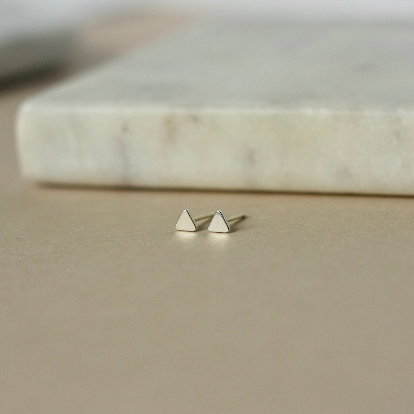 Tiny Sterling Silver Triangle Studs