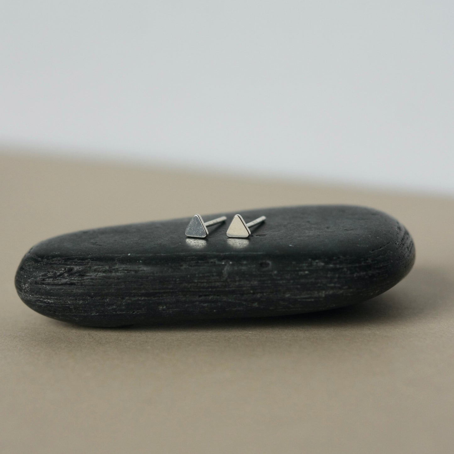 Tiny Sterling Silver Triangle Studs