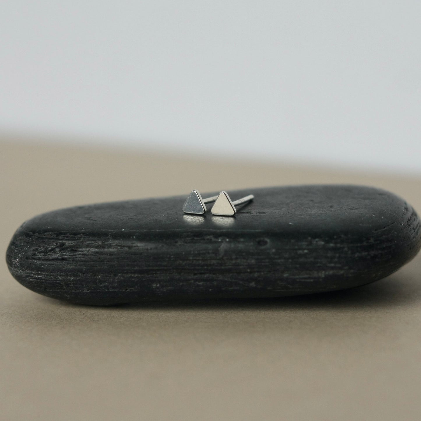 Tiny Sterling Silver Triangle Studs