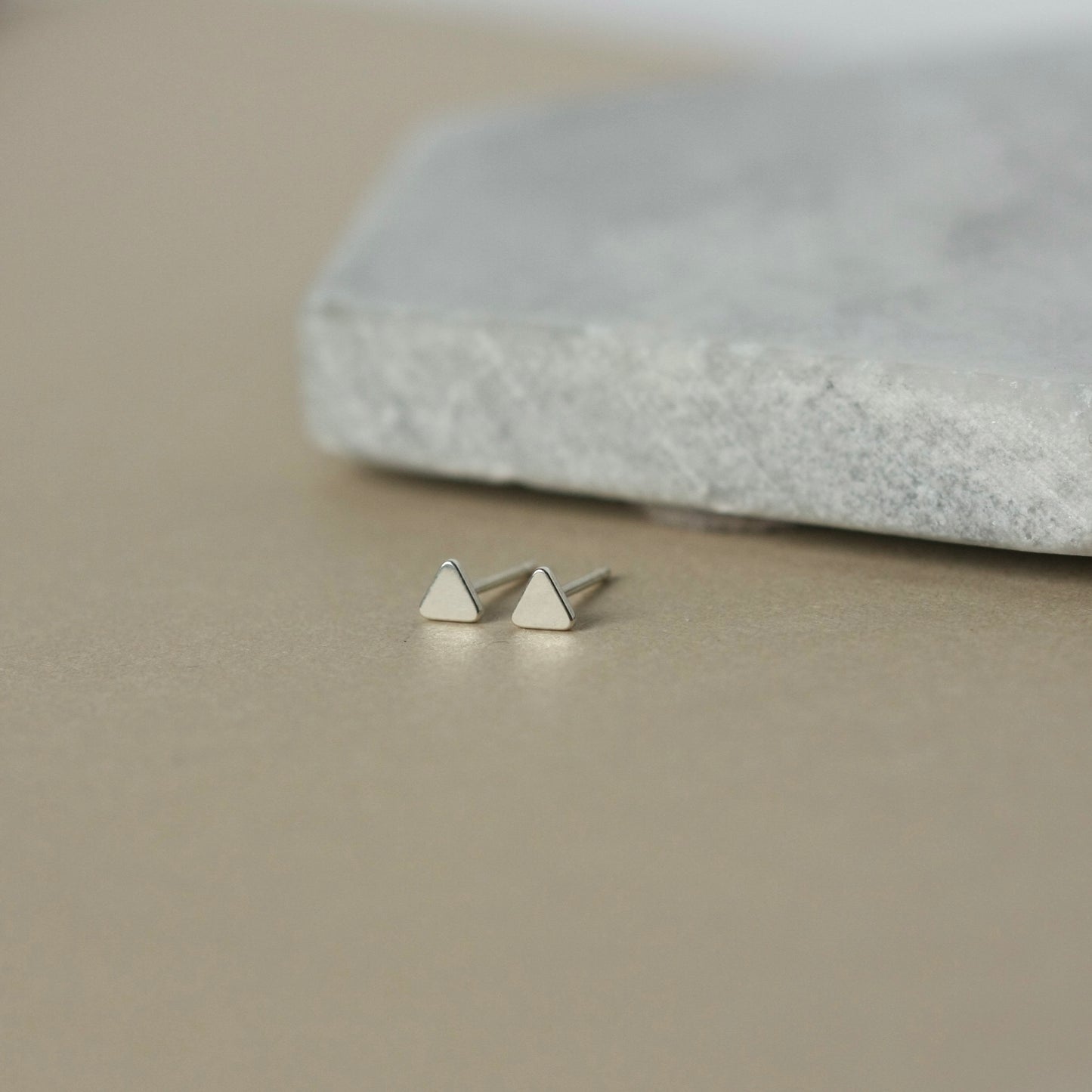 Tiny Sterling Silver Triangle Studs