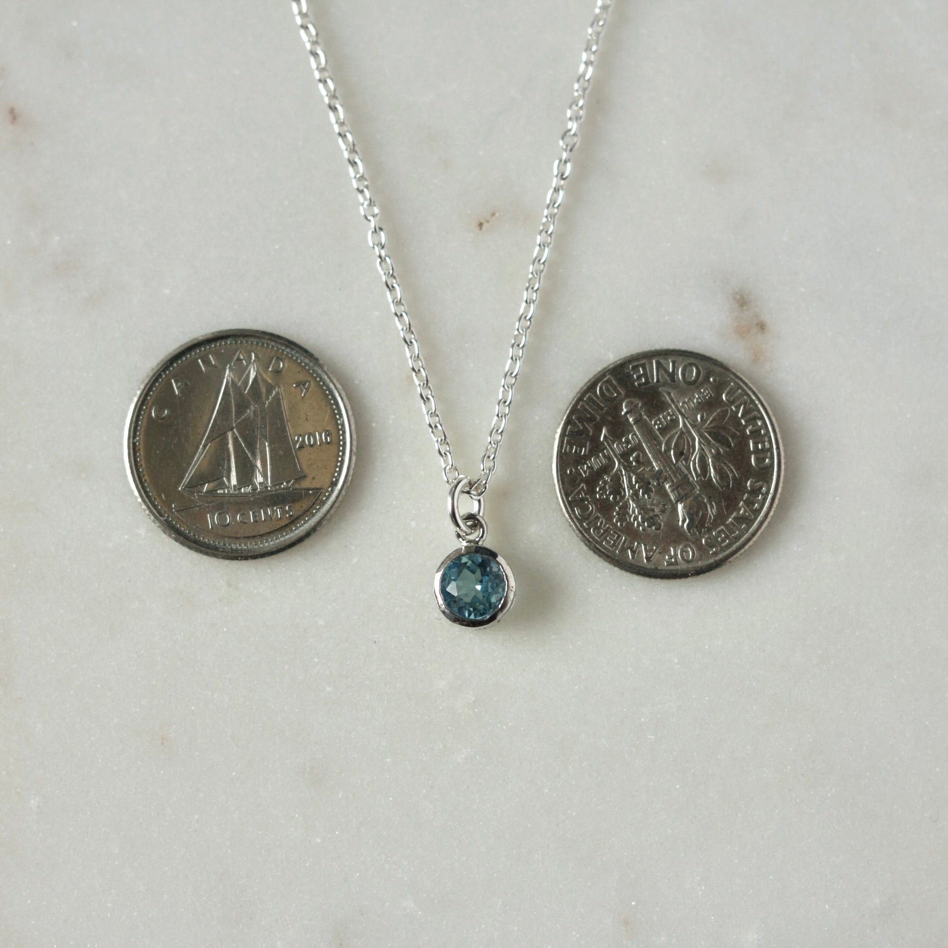 Blue Topaz Birthstone Necklace