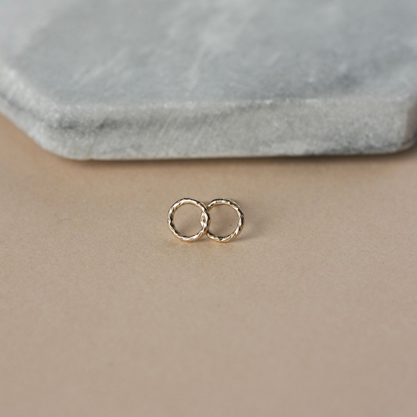 Gold Open Circle Stud Earrings