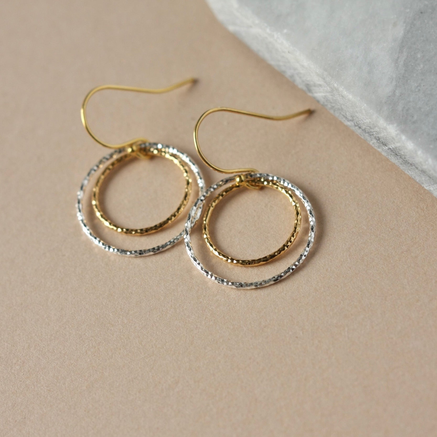 Mixed Metal Geometric Earrings