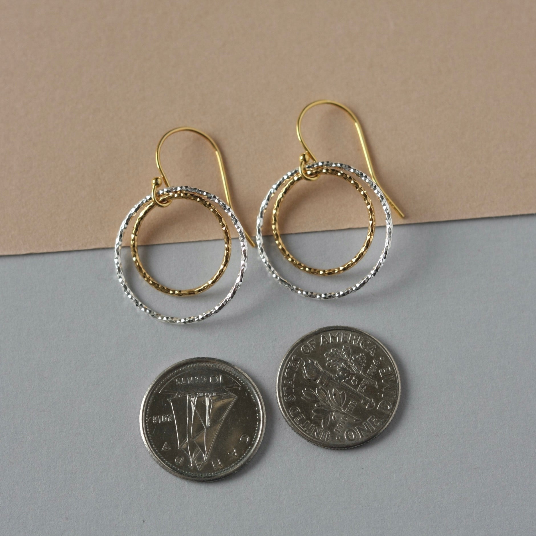 Mixed Metal Geometric Earrings
