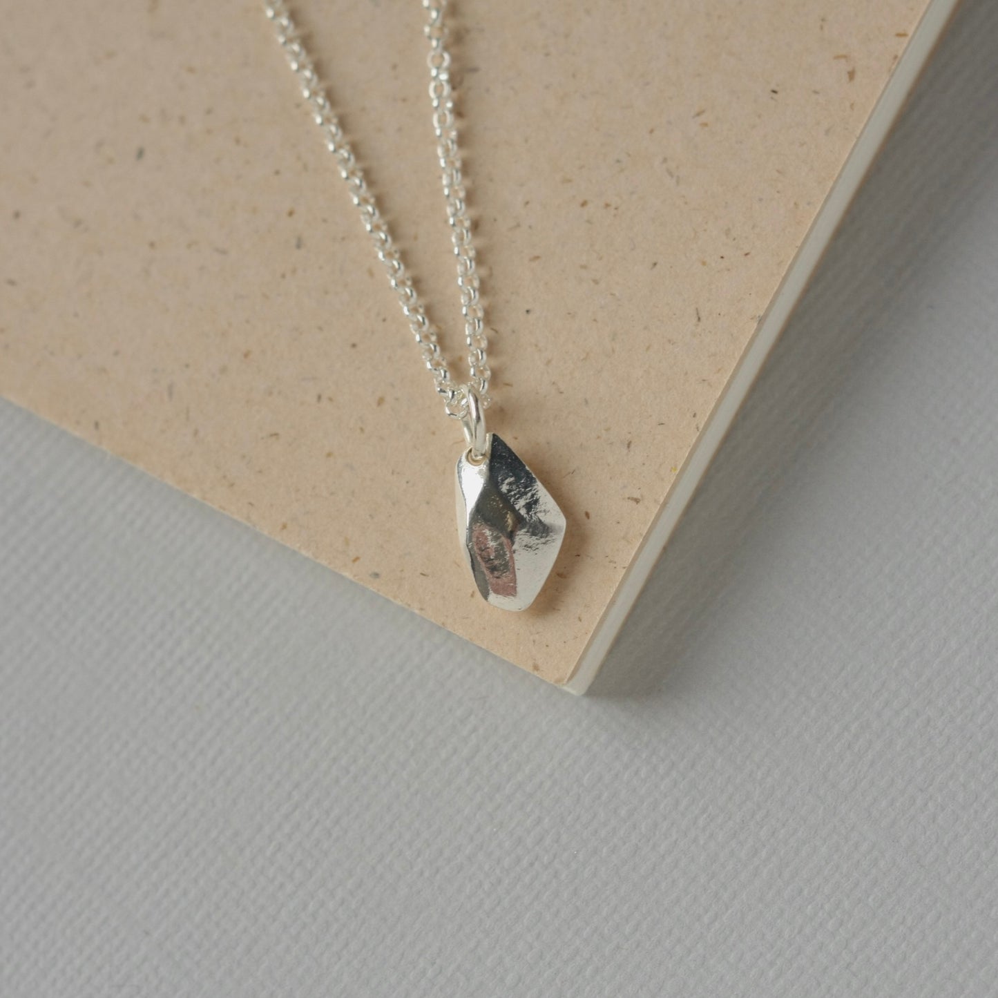 Sterling Silver Faceted Charm Necklace