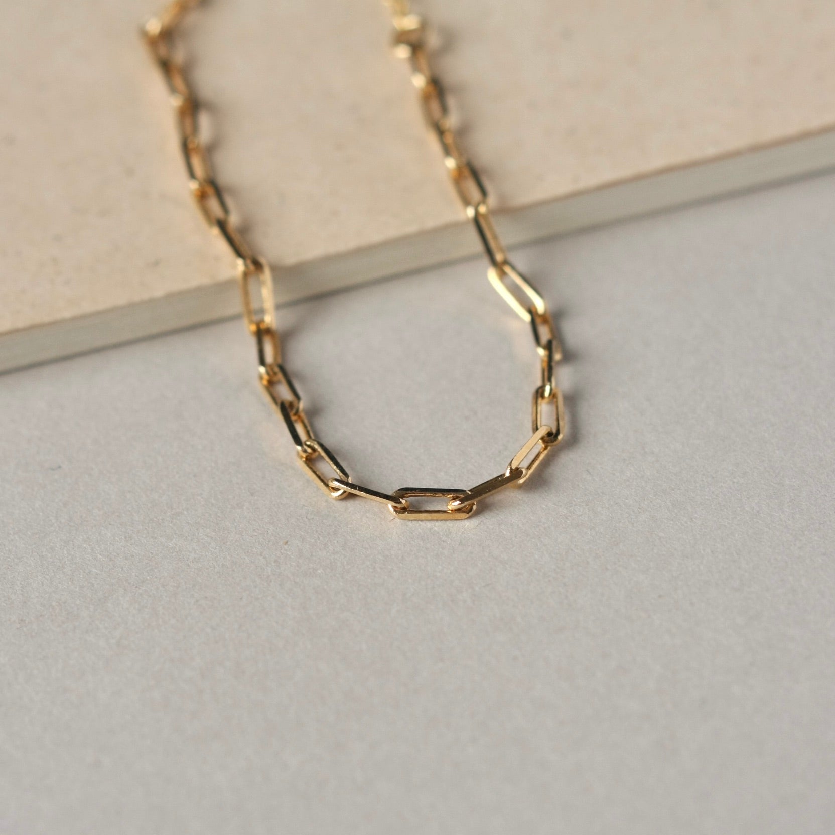 Gold Paper Clip Chain Bracelet