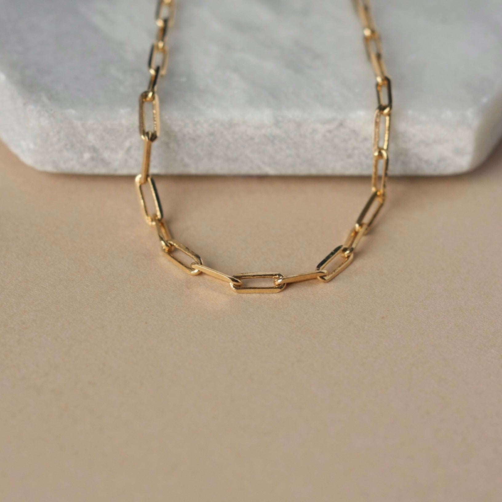 Gold Paper Clip Chain Bracelet