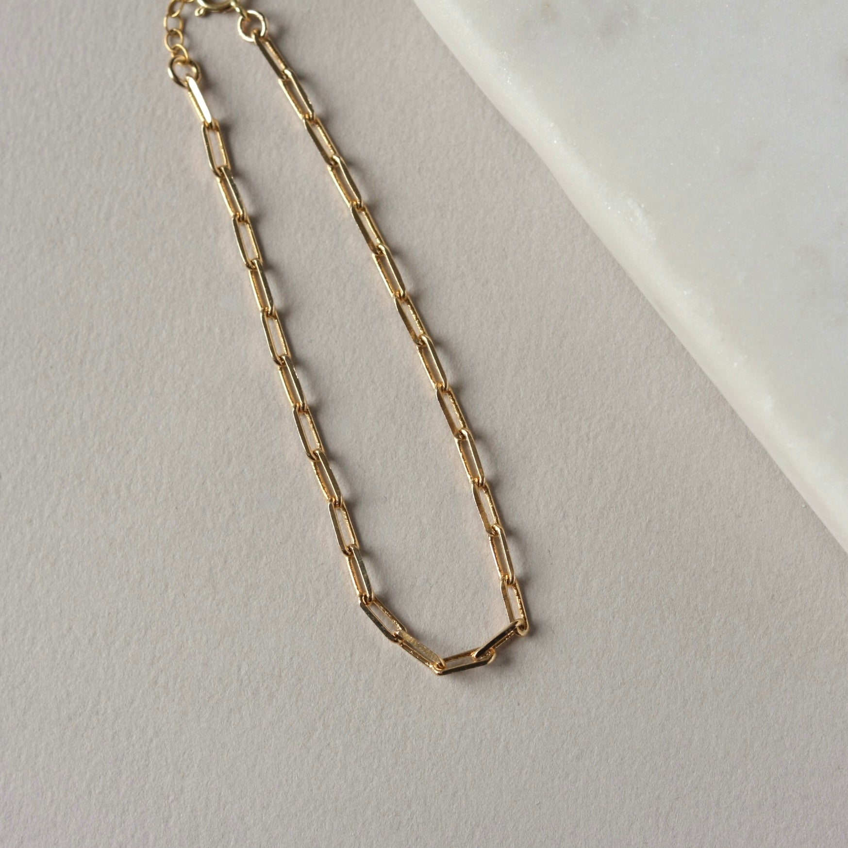 Gold Paper Clip Chain Bracelet