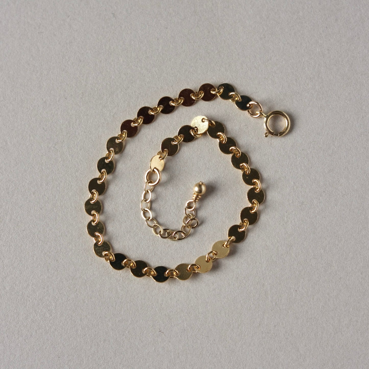 Gold Disc Sequin Chain Bracelet