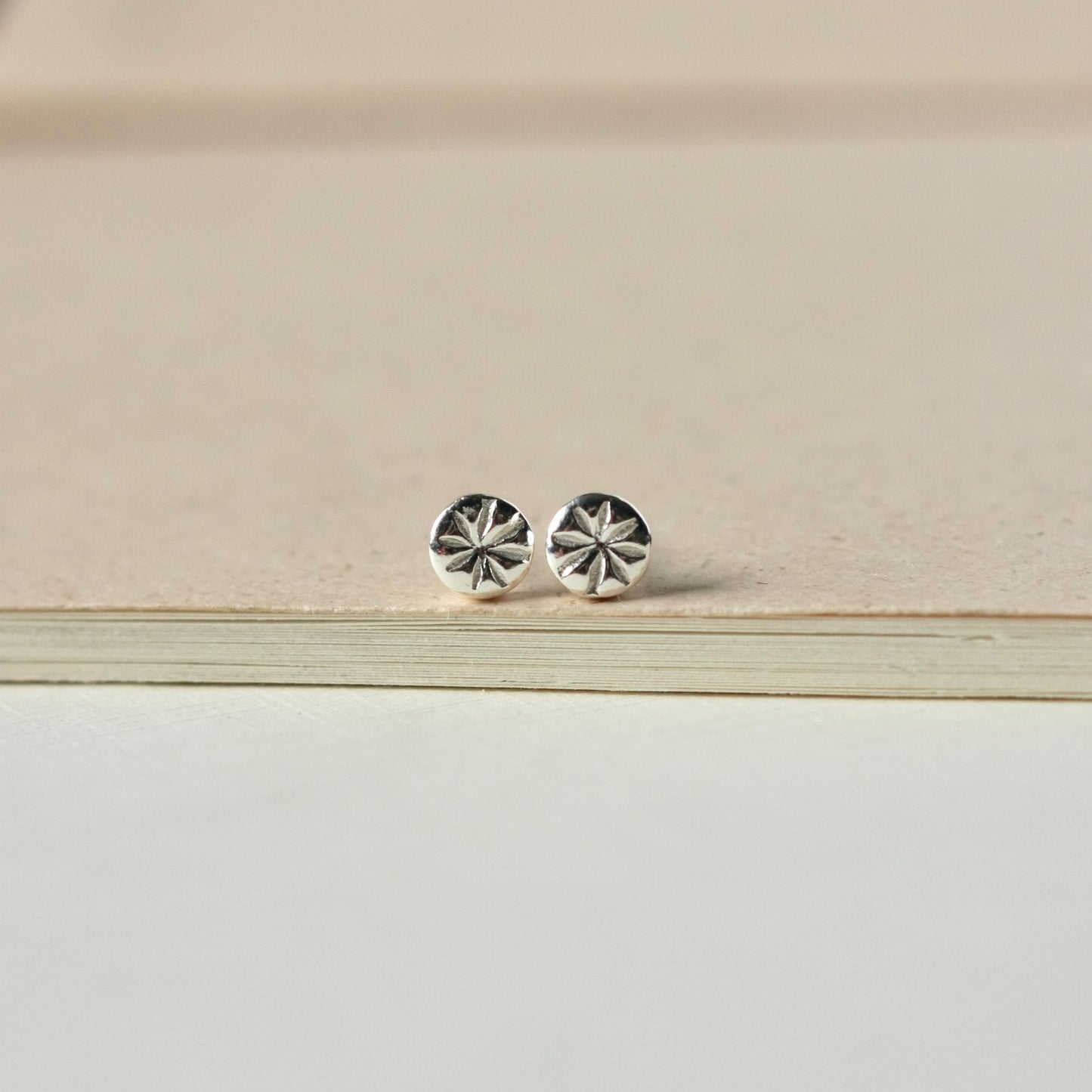 Small Silver Flower Stud Earrings