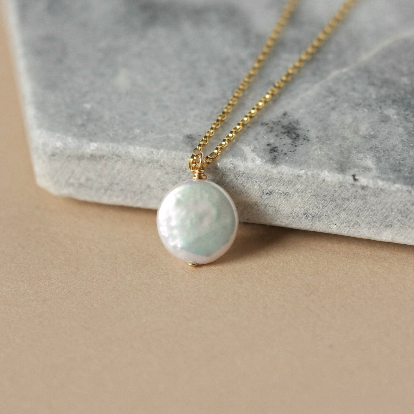 Gold Coin Pearl Necklace