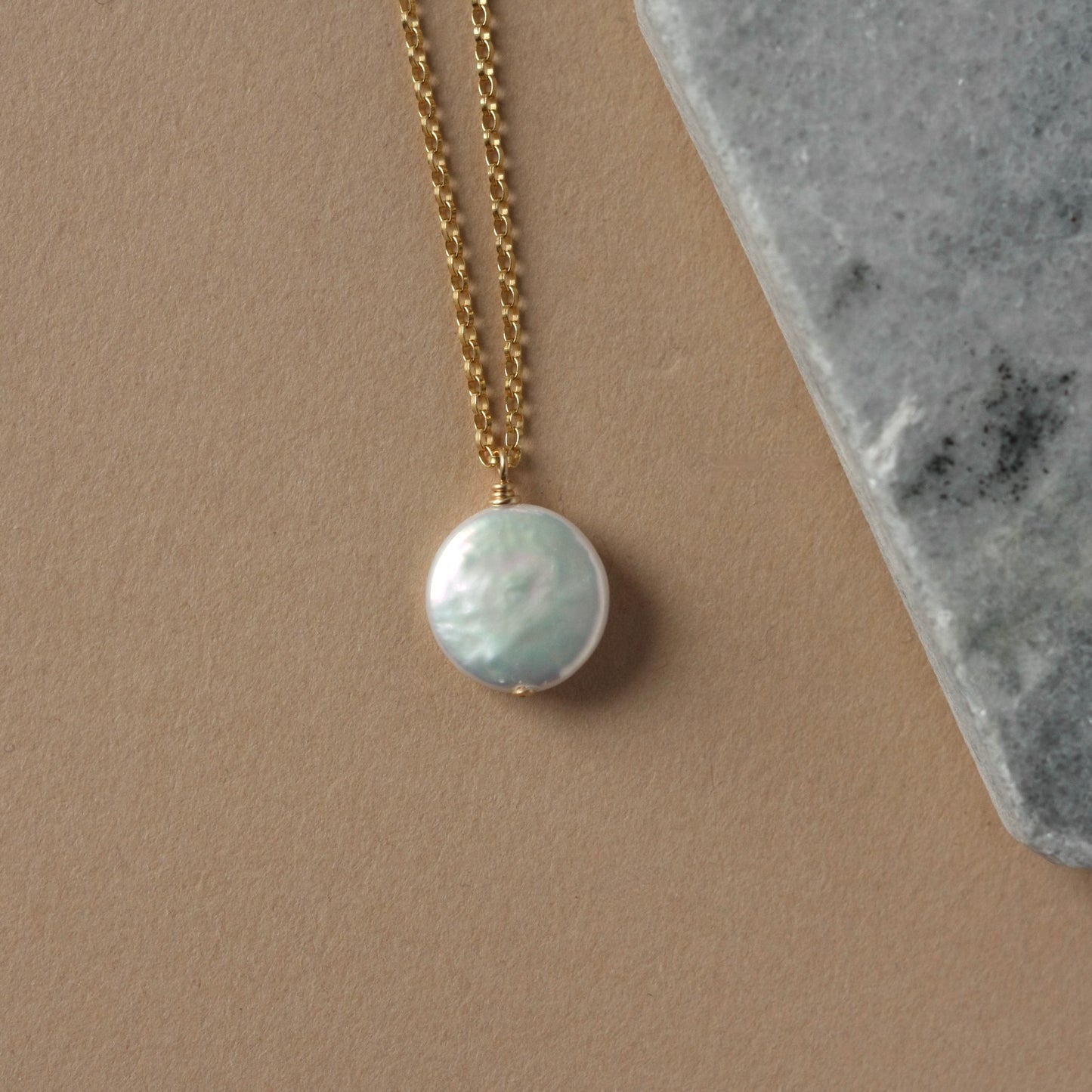 Gold Coin Pearl Necklace