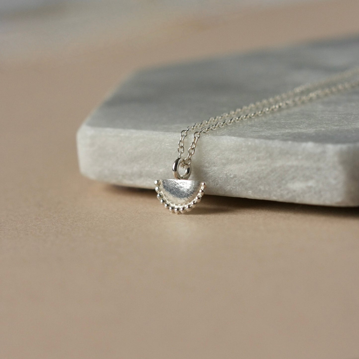 Dainty Half Circle Charm Necklace