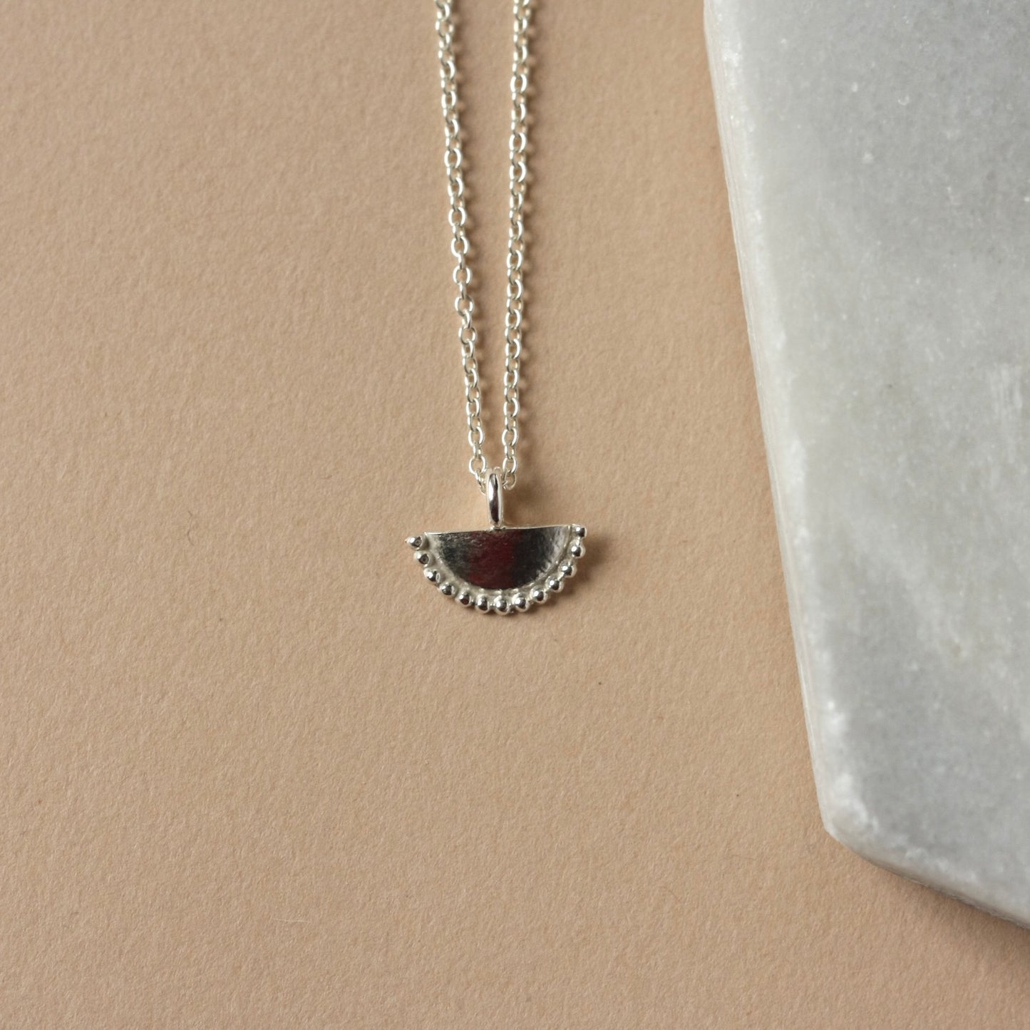 Dainty Half Circle Charm Necklace