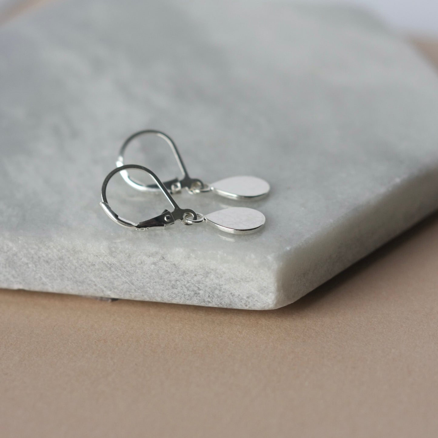 Hammered Sterling Silver Teardrop Earrings