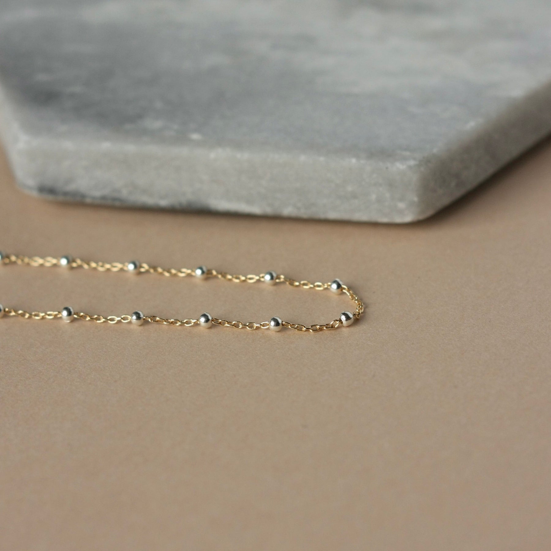 Dainty Mixed Metal Satellite Chain Necklace