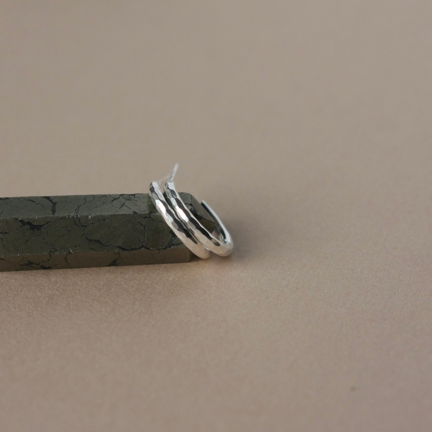 Small Hammered Sterling Silver Everyday Hoops